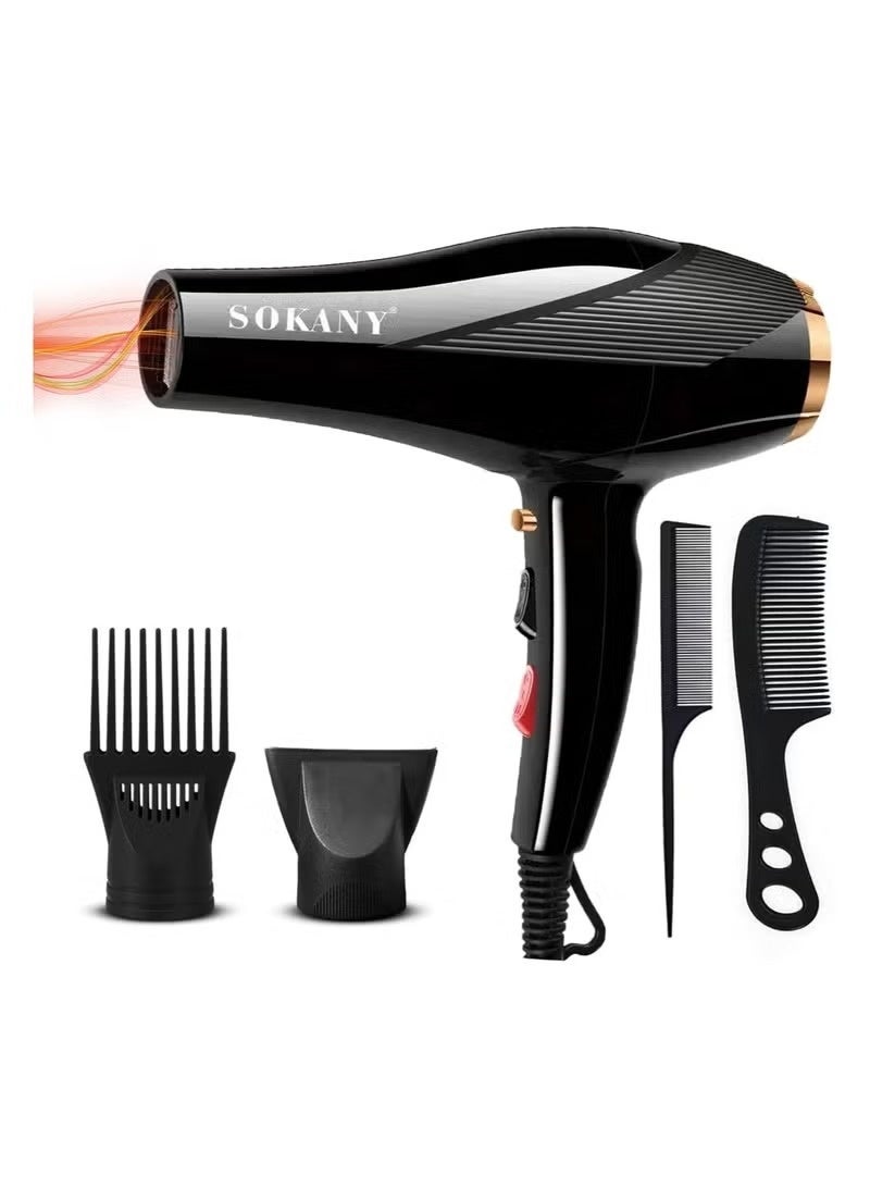 sokany SK-2214 Professional Hair Dryer 2600W with Cool Shot, AC Motor, 2 Speeds & 4 Heat Settings, Hot & Cold Air, Lightweight Ergonomic Design for Salon & Home Use - Image 1